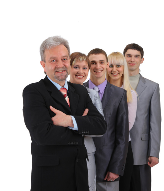 Business man and his team isolated over a white background - Φωτογραφία, εικόνα