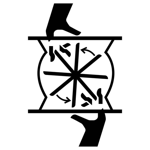 Řezání symbolu otočné čepele prstu, vektorová ilustrace, izolovat na bílém pozadí. EPS10 - Vektor, obrázek