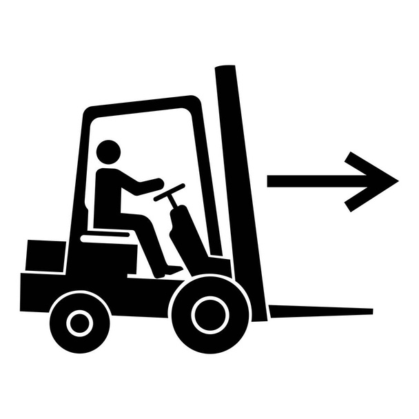 Segno di simbolo destro del carrello elevatore isolato su sfondo bianco, illustrazione vettoriale EPS.10 - Vettoriali, immagini