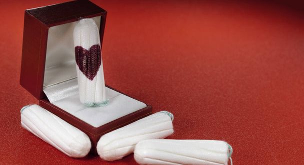 Menstruation and women's health concept. Hygiène féminine et santé. - Photo, image