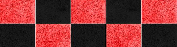 Panorama z leštěné žuly Podlaha dlaždice červené a černé textury a pozadí bezešvé - Fotografie, Obrázek