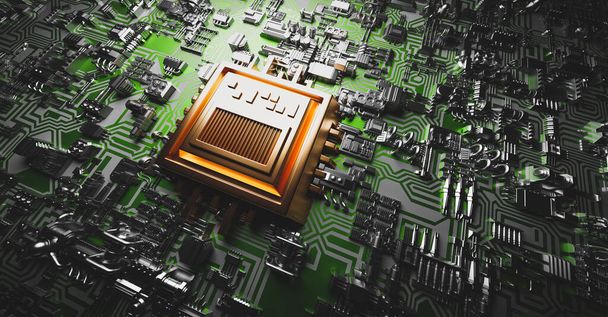 Modern circuit board. Technology hardware background - Photo, Image