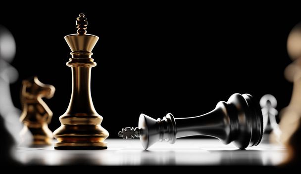 Chess checkmate, win and lose. Checkmate, strategic desicion and competition concept. - Photo, Image