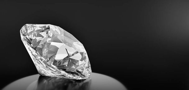 Perfekter Diamant Edelsteinschmuck. 3D-Illustration - Foto, Bild