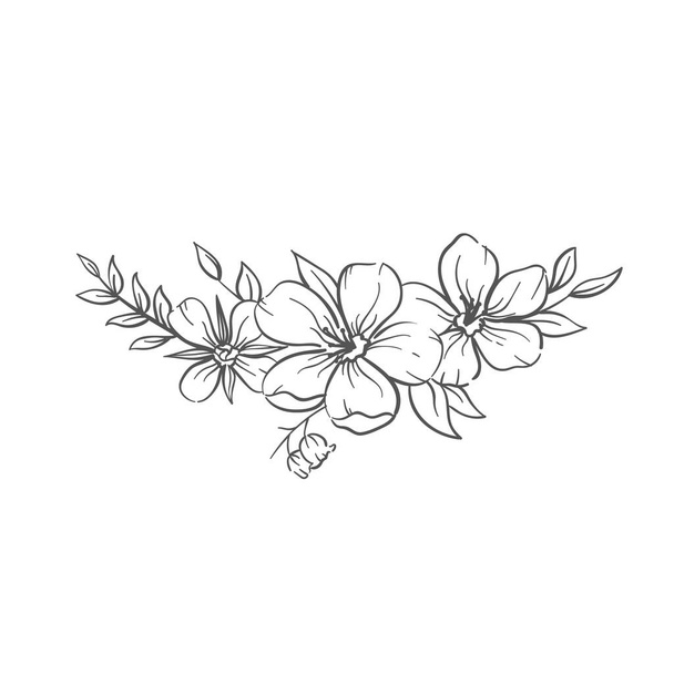 flower line drawing. Hand-drawn minimalist illustration vector. Logo - Vektor, obrázek
