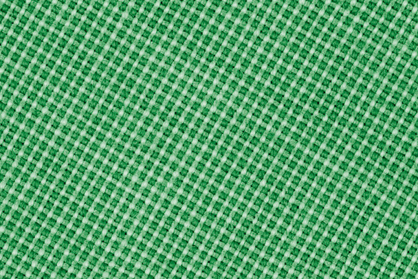 pattern of green fabric texture with large weaving as a background or backdrop. Top view, flat lay, place for text, copy space. - Фото, зображення