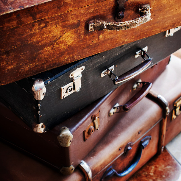 Old Vintage Handles and Locks on Trunks - Фото, зображення