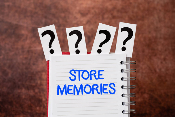 Inspiráló szöveg Store Memories. Üzleti megközelítés a folyamat bevitele és tárolása korábban szerzett adatok Brainstorming The New Idea Of Solutions And Answers Seeking More Clues - Fotó, kép