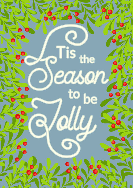 Christmas and Happy New Year templates. Trendy retro style. Lettering This season is to be jolly - Vecteur, image