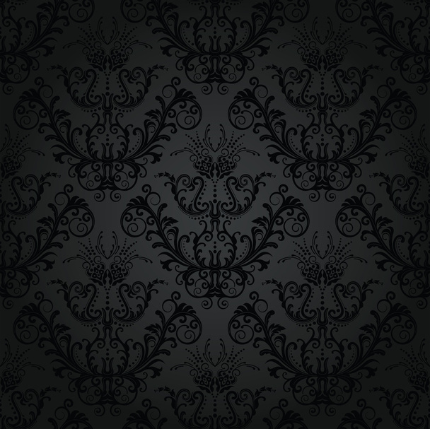 Seamless luxury charcoal floral wallpaper. This image is a vector illustration. - Vector, Image