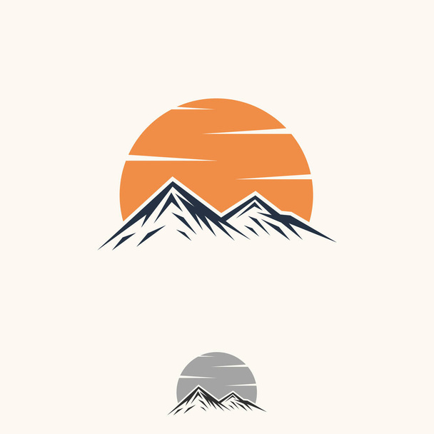 Abstract vector landscape nature or outdoor mountain view silhouette. Mountains and travel icons for tourism organizations or outdoor events and mountains leisure. Vector illustration EPS.8 EPS.10 - Vector, Image
