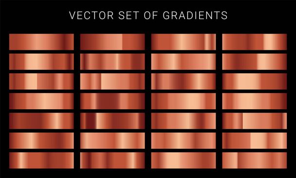 Conjunto de diferentes gradientes metálicos - Vector, imagen