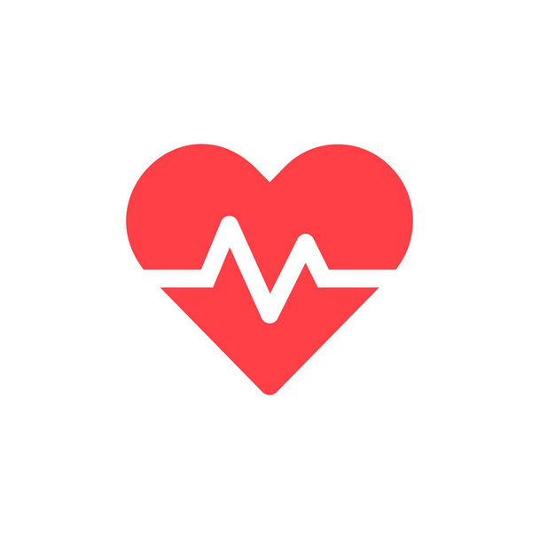 Ikona vektoru tlukotu srdce. Srdce tlukot kardio vlna symbol izolované vektorové ilustrace EPS 10 - Vektor, obrázek