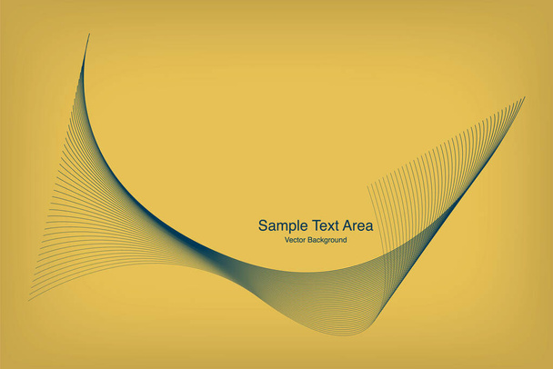 Abstract Modern Line, Wave Designed On White Background With Sample Text Area, Yellow And Blue - Vector, imagen