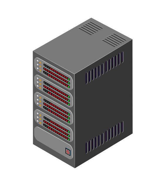 Single server network technology of connection data center - Wektor, obraz