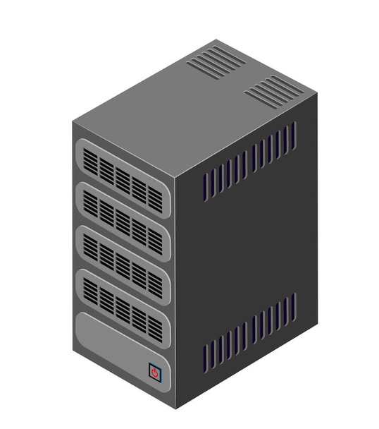 Single server network technology of connection data center - Vector, Image