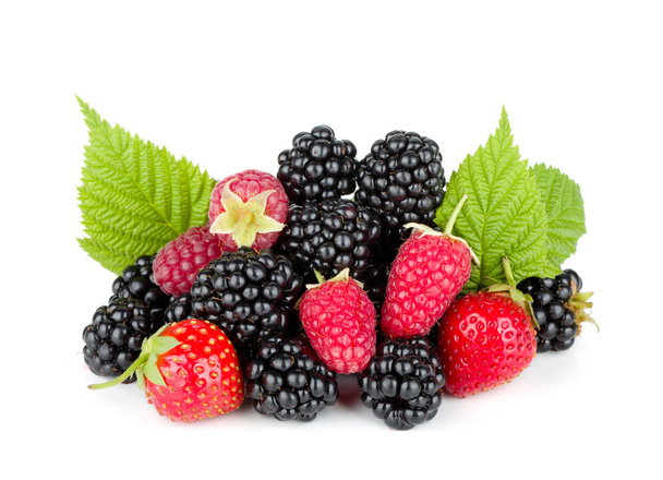 Mûres, framboises et fraises - Photo, image
