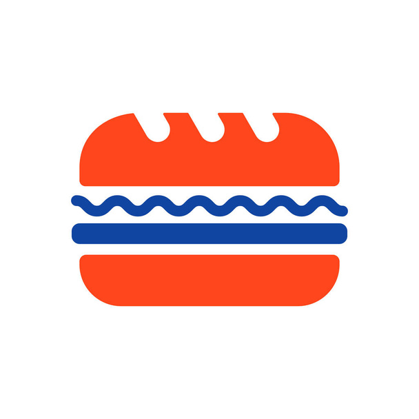 Subway Sandviç vektör simgesi. Fast food burcu. Yemek pişirme web sitesi ve uygulama tasarımı, logo, uygulama, UI için grafik sembolü - Vektör, Görsel