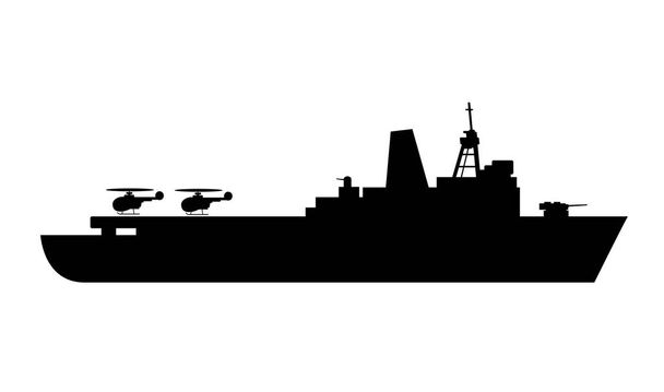 Singola di sagome di navi da guerra per la progettazione e - Vettoriali, immagini