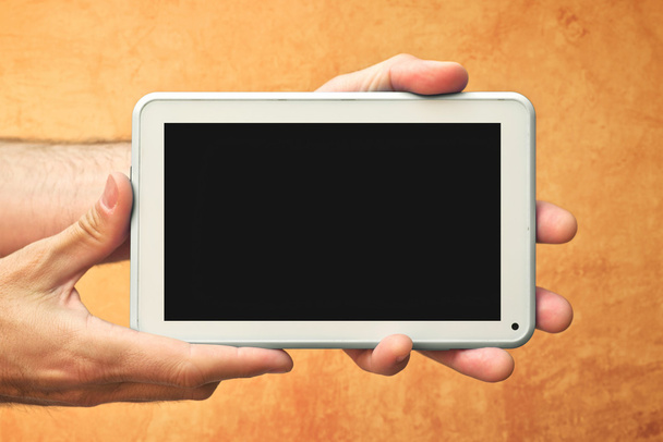 Hands with tablet computer - Фото, изображение