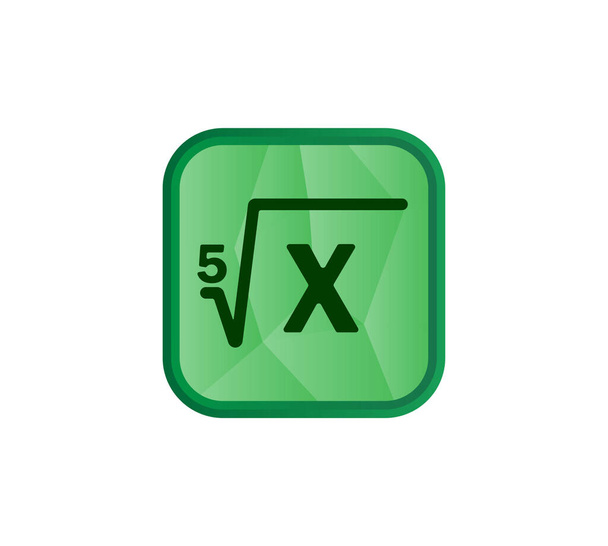 fifth root icon, math icon. - Vector, Image