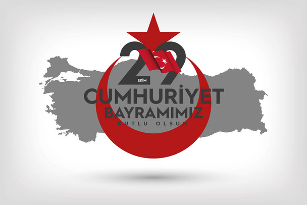29. Oktober Feierlichkeiten zum Tag der Republik Banner-Design, Frohes Neues Jahr, Republik Türkei - Vektor, Bild