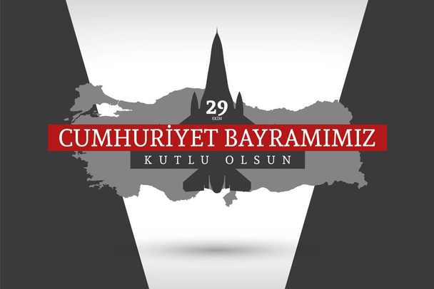 Lokakuu 29 Tasavallan Päivä Juhla Banner Design, Hyvää uutta vuotta, Turkin tasavalta - Vektori, kuva