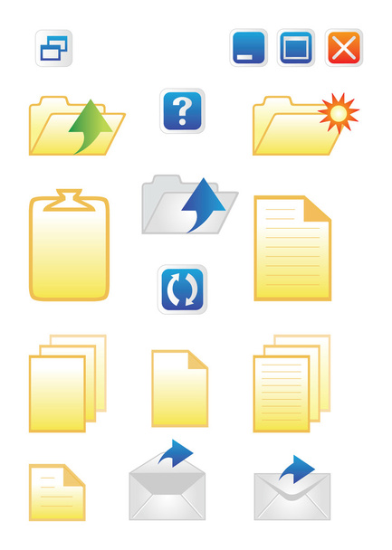 Icons for common computer functions - Вектор,изображение
