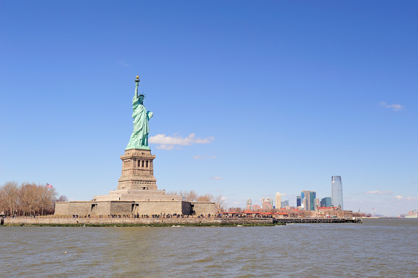 Statua wolności i Nowym Jorku manhattan - Zdjęcie, obraz