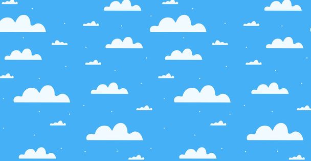 Modèle de fond sans couture, différents nuages blancs - Illustration vectorielle - Vecteur, image