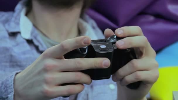 Man pushes joystick buttons - Footage, Video