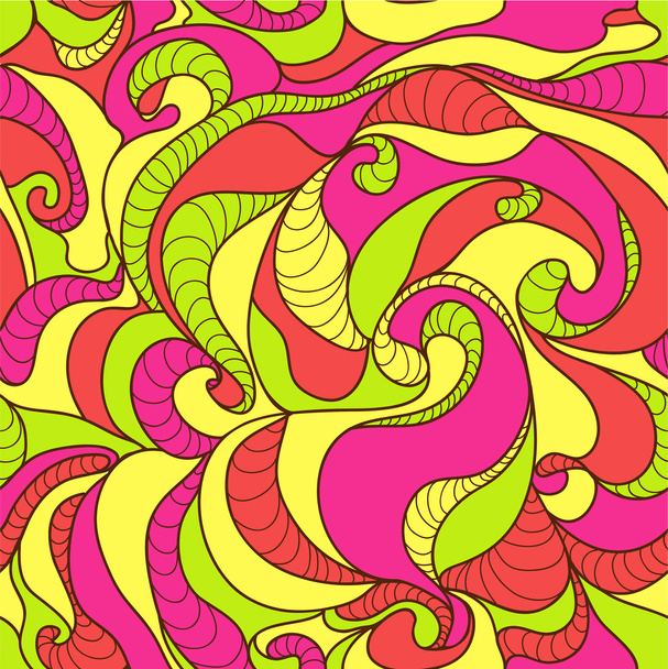 Colorful abstract curly seamless pattern - Vektor, obrázek