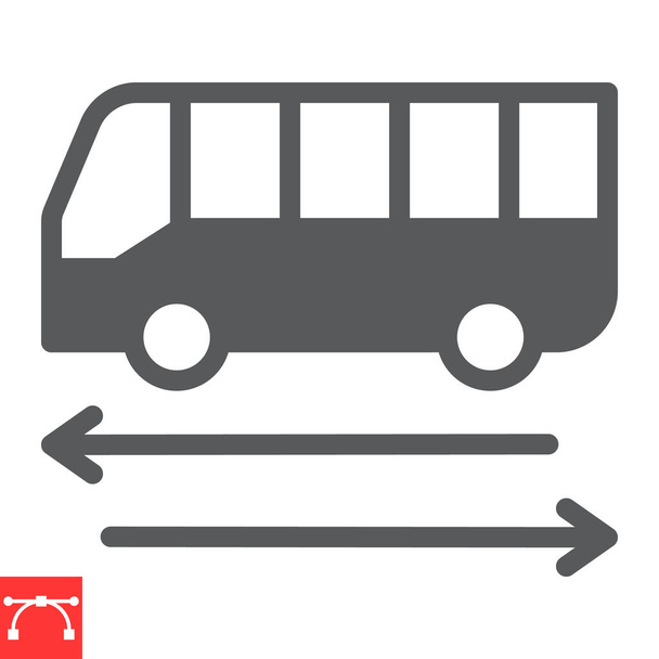Εικονίδιο glyph λεωφορείου - Διάνυσμα, εικόνα
