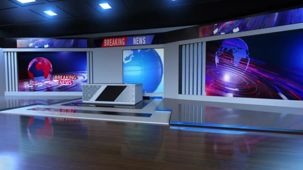 3D仮想ニューススタジオの背景ループ  - 映像、動画