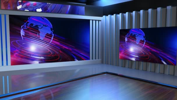 3D仮想ニューススタジオの背景ループ  - 映像、動画