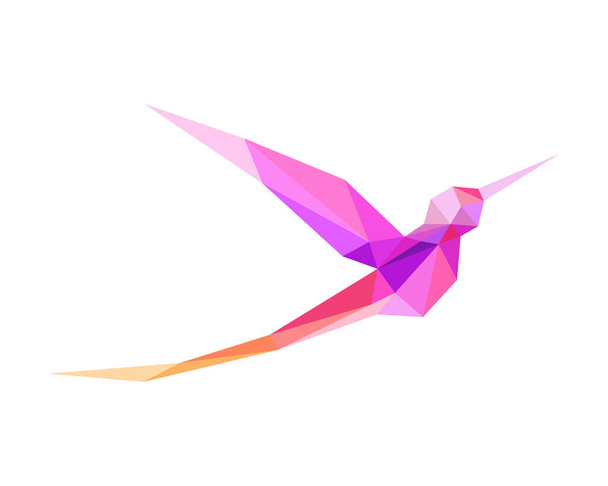Imagen de arte poligonal de colibrí. ilustración vectorial - Vector, imagen
