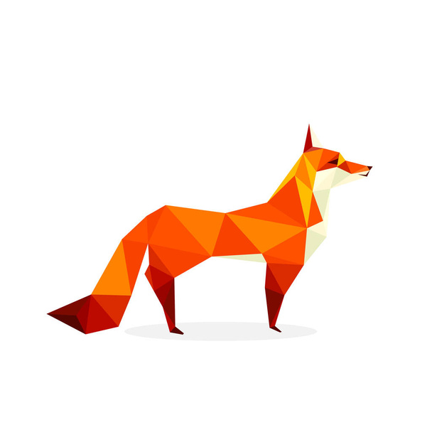 Polygonal fox image. logo vector illustration - Vektör, Görsel