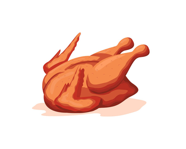 Diseño de vectores de pollo delicioso a la parrilla. Diseño de pollo entero - Vector, imagen