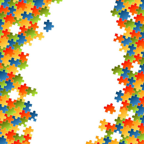 Puzzle pieces colorful background - Vector, Image