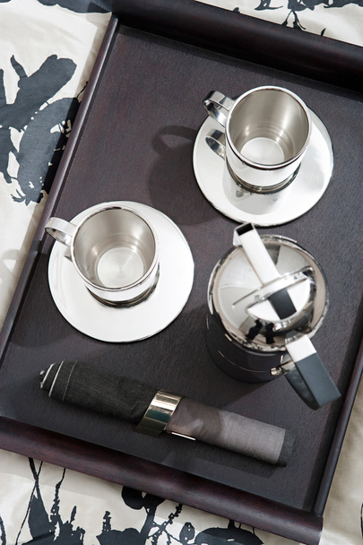 Silver set of coffee for two - Photo, Image