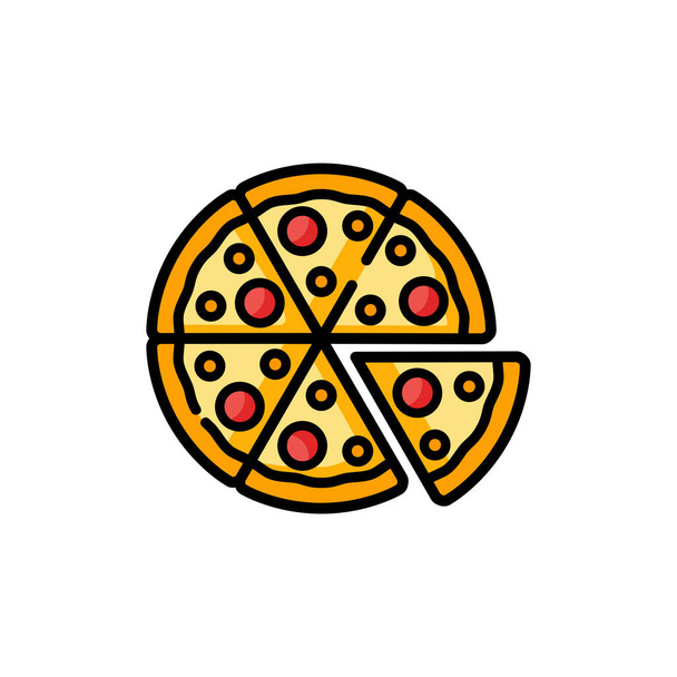 pizza icons, for kids stickers and t-shirt designs. - Vector, Image