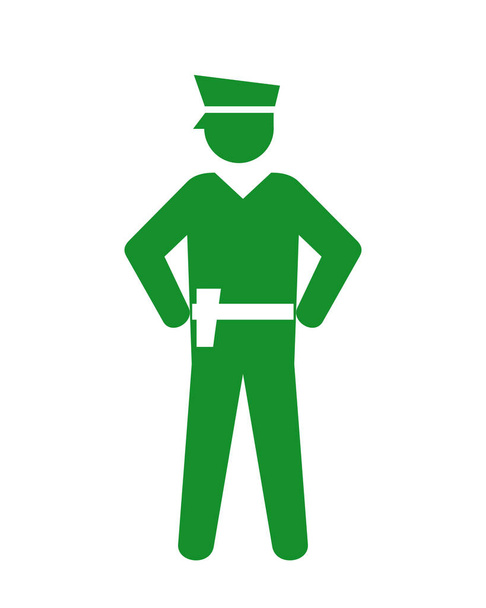 zelený policejní znak. ikona pro stěnu na vektorovém obrázku - Vektor, obrázek