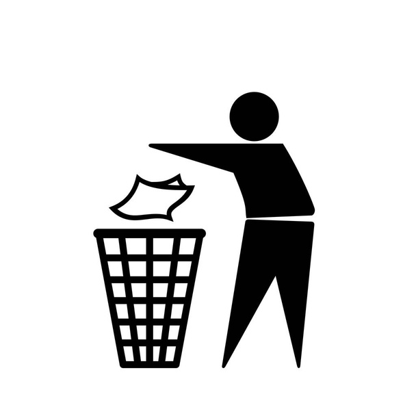 icona della spazzatura. Illustrazione vettoriale dello smaltimento del logo della spazzatura - Vettoriali, immagini