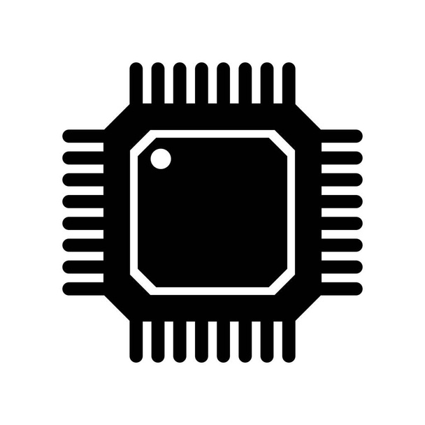 Icono del procesador sobre fondo blanco. Icono de CPU. Ilustración vectorial. - Vector, imagen