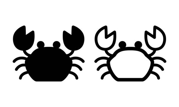 crab icon. crab set line and silhouette sign on white background for web and app. Cancer logo. Vector illustration. - Vector, Image