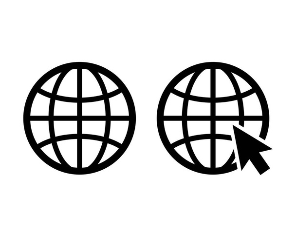 Set di icone vettoriali globali, set di simboli di icone a globo, set di icone Web vettoriale. sito web, set icone homepage, app mobile - Vettoriali, immagini