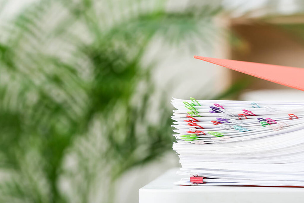 Stack of documents on table in office, closeup - Fotoğraf, Görsel