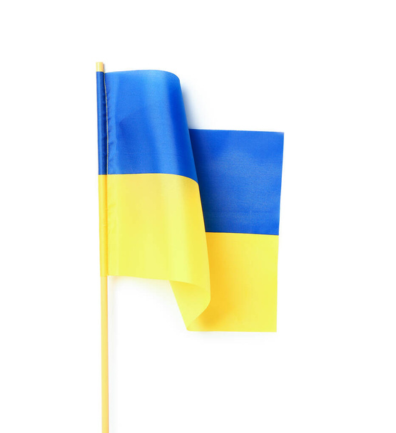 Flag of Ukraine on white background - Fotoğraf, Görsel