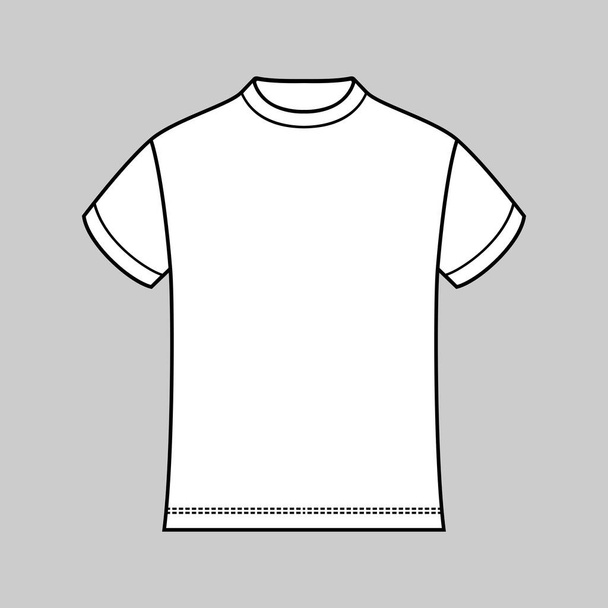 Modèle de T-shirt blanc vierge. illustration vectorielle. - Vecteur, image
