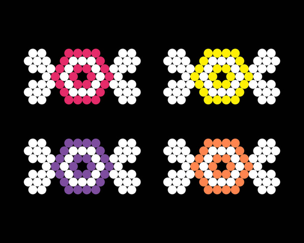 Immagine di caramelle punteggiate pixel. Perline modello. Illustrazione vettoriale di pixel art. - Vettoriali, immagini